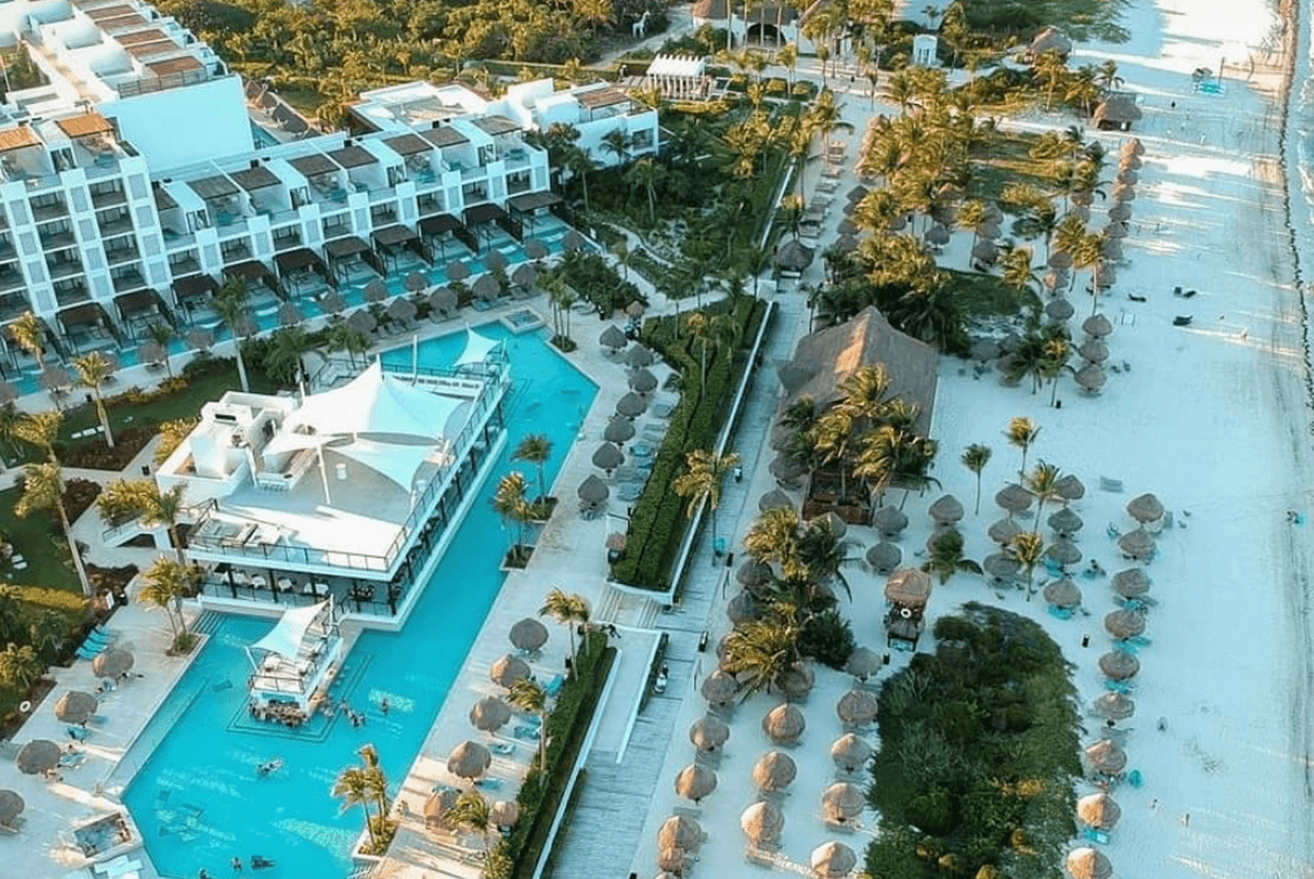 Finest Playa Mujeres luxury all-inclusive resort with beachfront pools and modern architecture near Cancun.