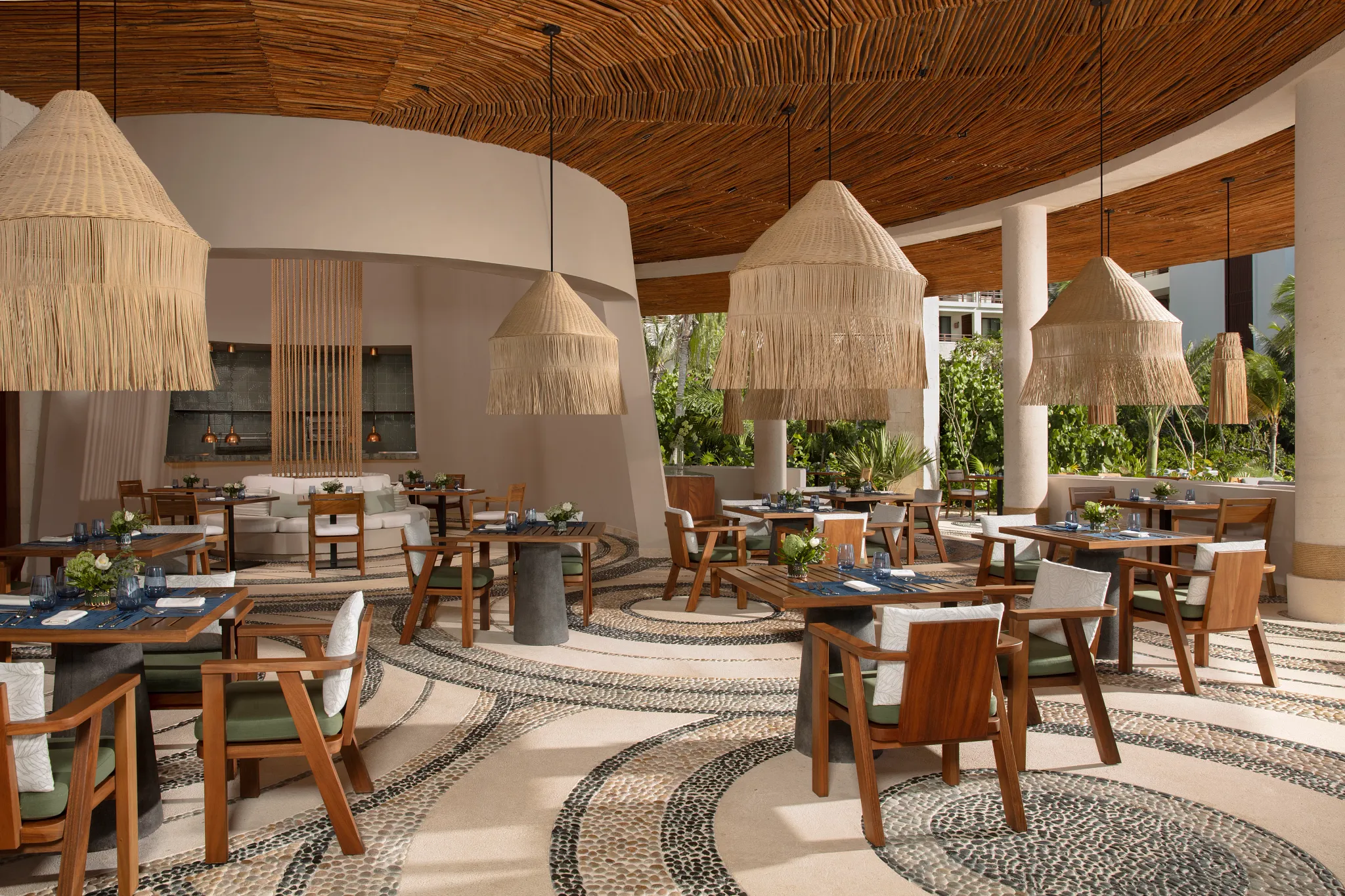 Oceana seafood restaurant at Secrets Playa Blanca Costa Mujeres featuring open-air dining, fresh seafood dishes, and ocean-inspired ambiance.