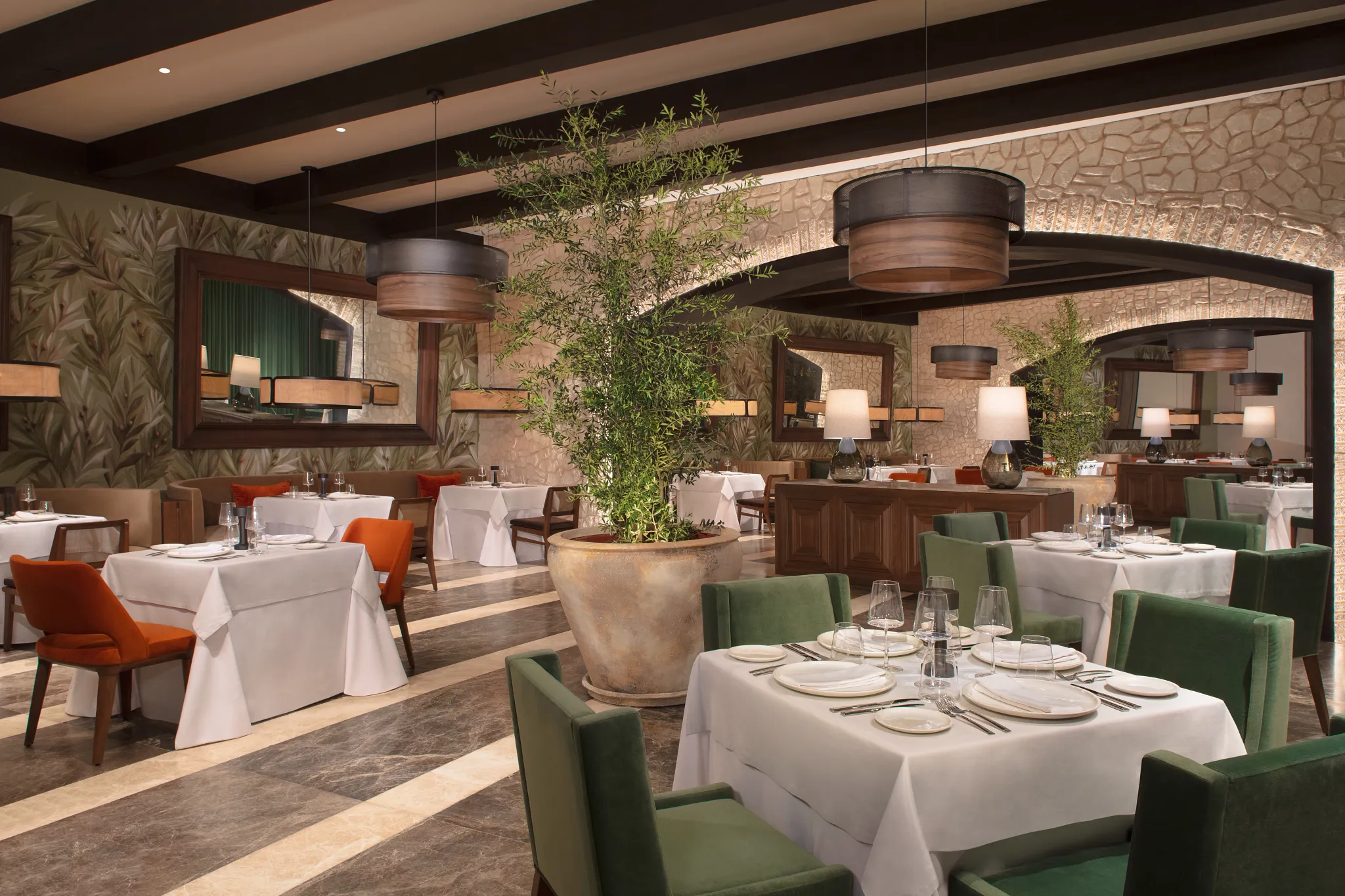 Portofino Italian restaurant at Secrets Playa Blanca Costa Mujeres featuring elegant dining room, fine Italian dishes, and curated wine cellar.