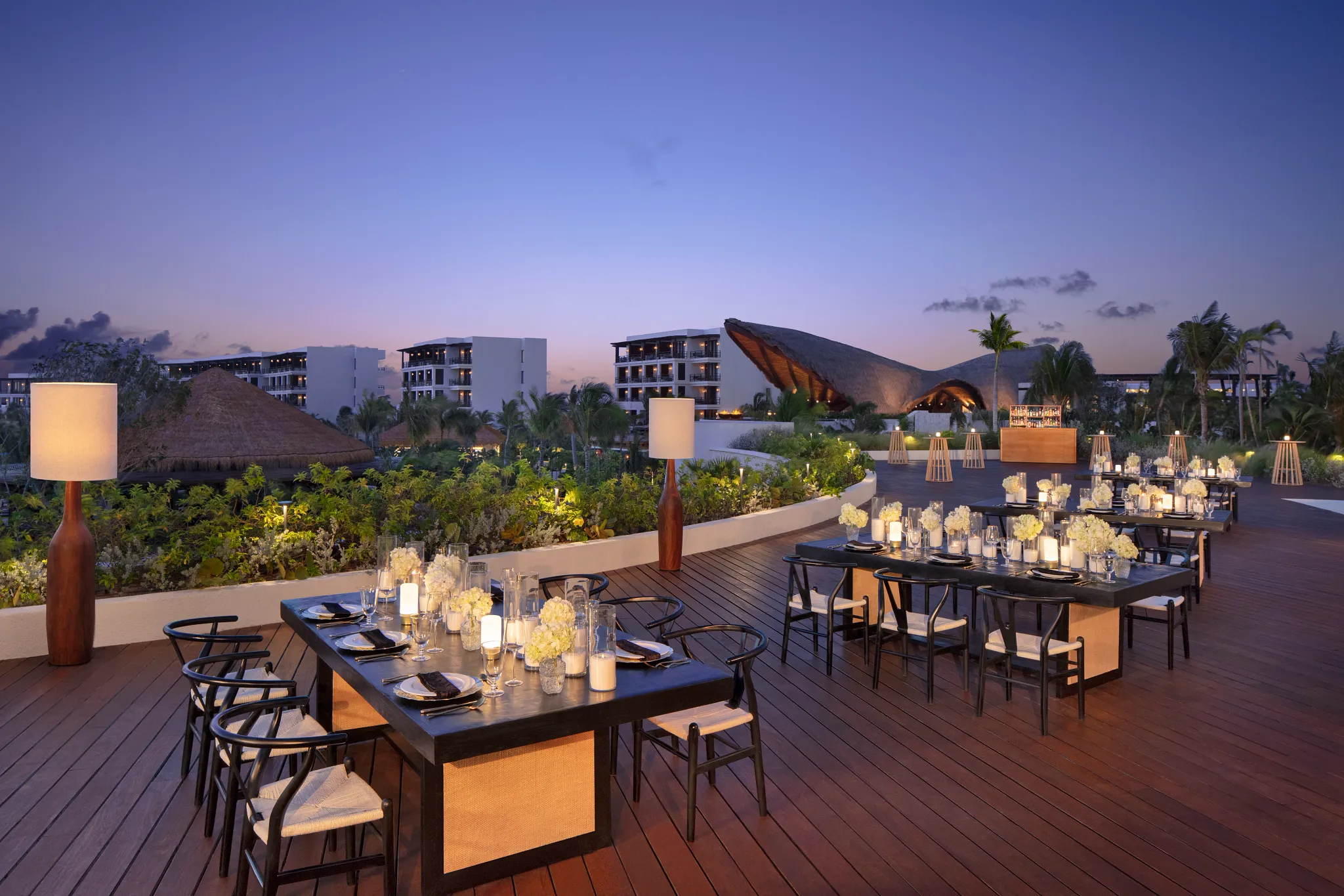 Portofino rooftop reception setup at Secrets Playa Blanca Costa Mujeres